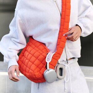 Free People | NWT Quilted Baby Carryall Sling Bag | Bright Pink